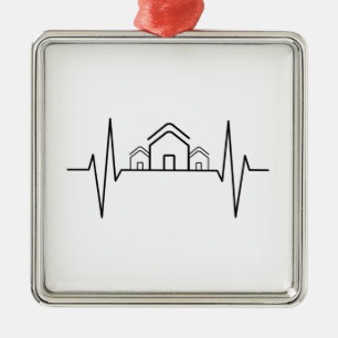 Architect - Architect Heartbeat Houses Metal Ornament