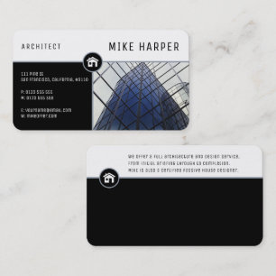Architect   Architecture Designs Black Business Card