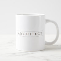 ARCHITECT Big White Mug / Sepia