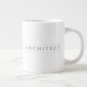 ARCHITECT Big White Mug / Sepia