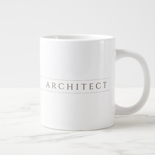 ARCHITECT Big White Mug / Sepia (Right)