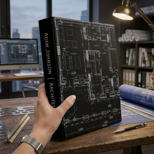 Architect Blueprint Custom Name Professional Binder