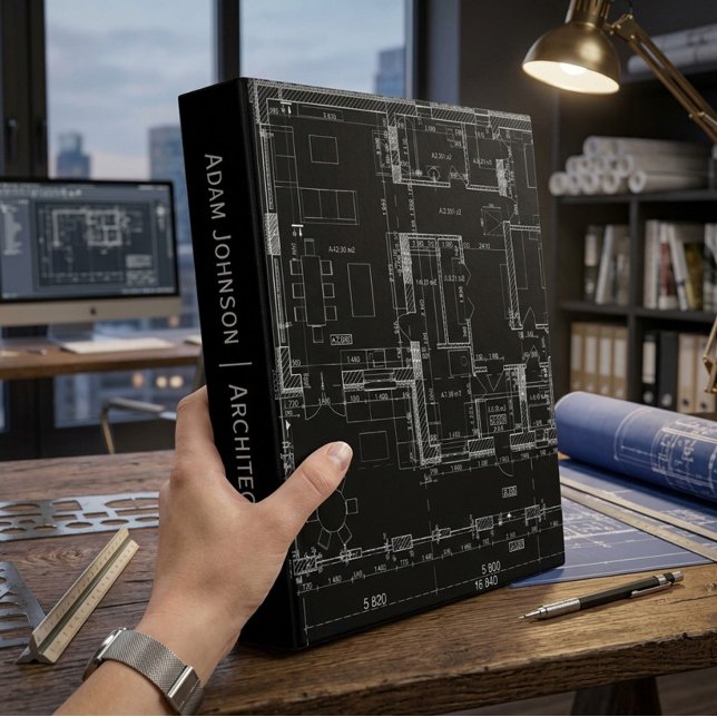 Architect Blueprint Custom Name Professional  Binder (Creator Uploaded)