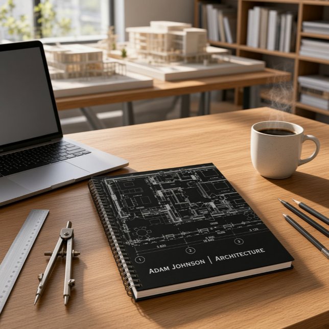 Architect Blueprint Custom Name Professional  Notebook (Creator Uploaded)