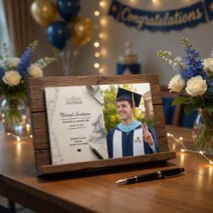 Architect Blueprint Photo Graduation Announcement Guest Book
