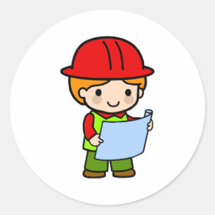 Architect Boy 2 Classic Round Sticker