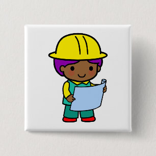 Architect Boy 2 Inch Square Button
