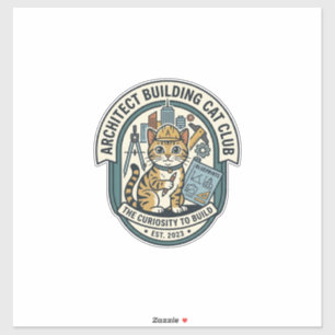 Architect Building Cat Cat Graphic Tee Art - Archi