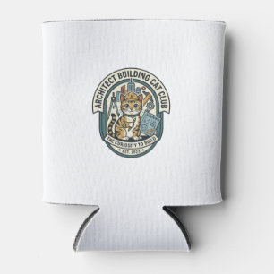 Architect Building Cat Cat Graphic Tee Art - Archi Can Cooler
