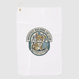 Architect Building Cat Cat Graphic Tee Art - Archi Golf Towel