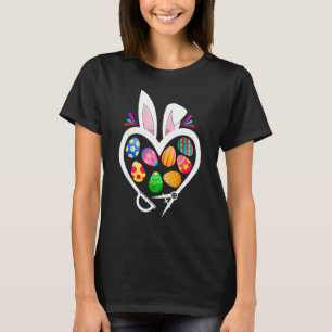 Architect Bunny Heart Easter Eggs Hunt Rabbit Ears T-Shirt