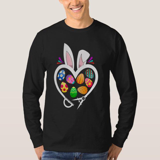 Architect Bunny Heart Easter Eggs Rabbit Easter Da T-Shirt (Front)