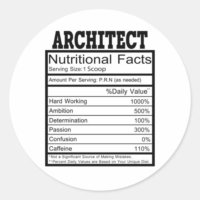Architect Classic Round Sticker (Front)