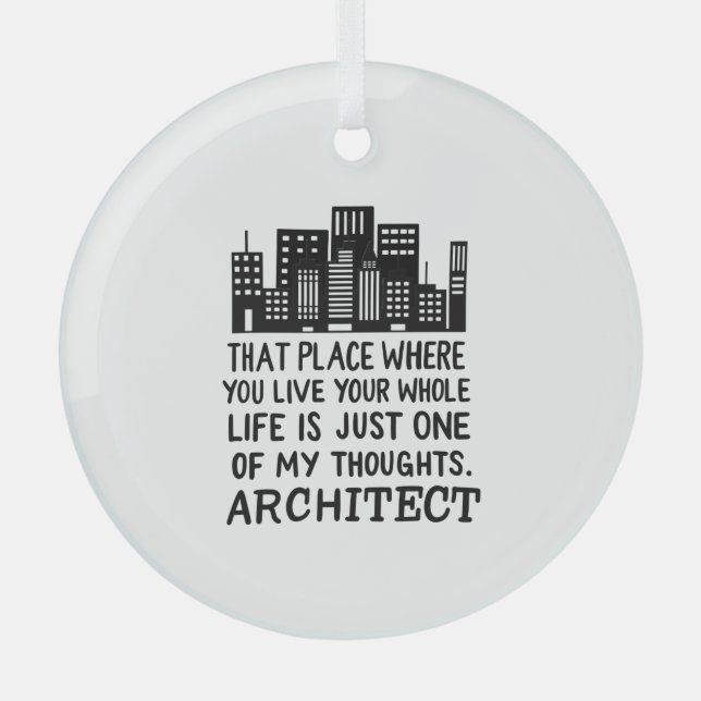 Architect Definition  Glass Ornament (Front)