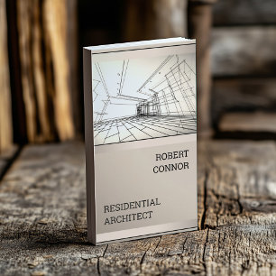 Architect Drawing Sketch House Design Card