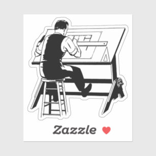 Architect engineer drafting table art illustration