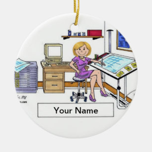 Architect/Engineer - Female Ceramic Ornament