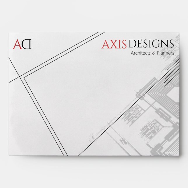 Architect Envelope | Blueprint Design (Front)