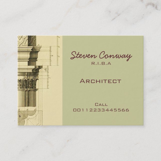 Architect ~ Gothic Architecture Design Business Card (Front)
