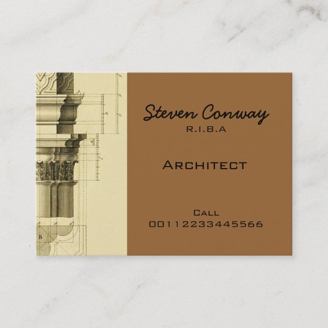 Architect ~ Gothic Architecture Design Business Card (Front)