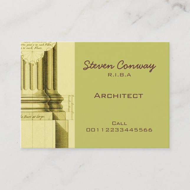 Architect ~ Gothic Architecture Design Business Card (Front)