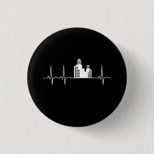 Architect Heartbeat Houses 1 Inch Round Button