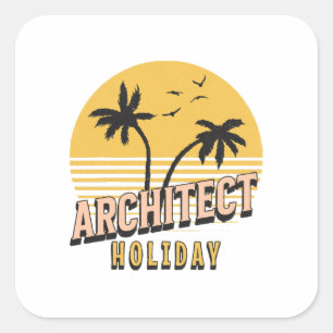 Architect Holiday Square Sticker