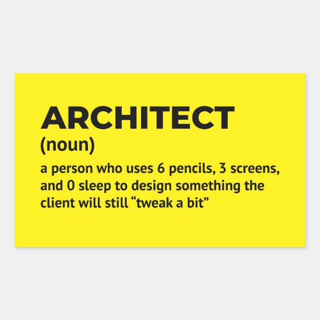 Architect Humour Definition Design Sticker (Front)