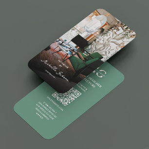 Architect Interior Designer Consultant Modern Teal Business Card
