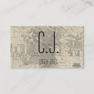 architect map building blueprint business card