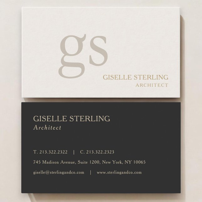 Architect Monogram Professional Business Card (Creator Uploaded)