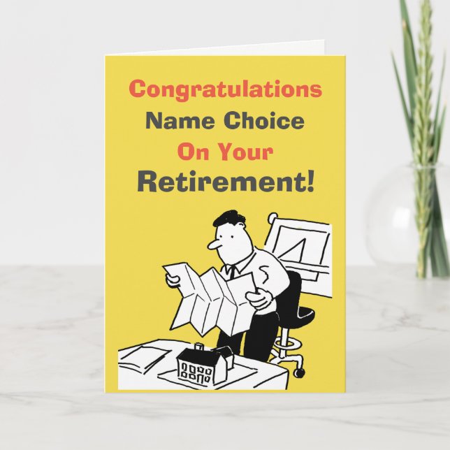 Architect or Town Planner Retirement Card (Front)