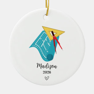 Architect Ornament,Gift For Home Designers Ceramic Ornament