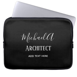 ARCHITECT Personalized Gifts Classic Black White Laptop Sleeve
