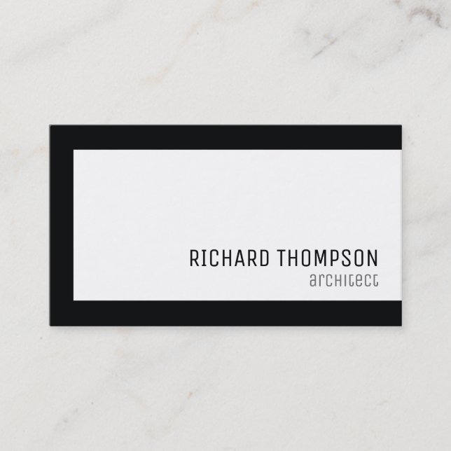 architect professional, black border, minimal business card (Front)