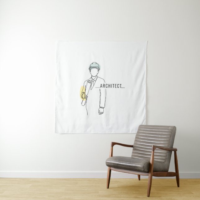 Architect simple one line art continuous tapestry (In Situ)