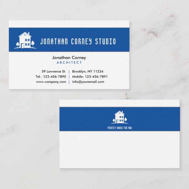 Architect Studio | Blue Business Card (Front/Back)