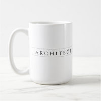 ARCHITECT Tall White Ceramic Mug / Black
