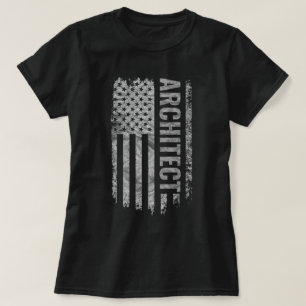 Architect USA Flag Distressed design T-Shirt