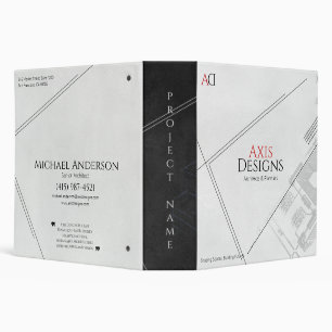 Architect White Outside Black Inside Blueprint Art Binder