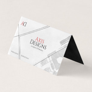 Architect White Outside Black Inside Blueprint Art Business Card