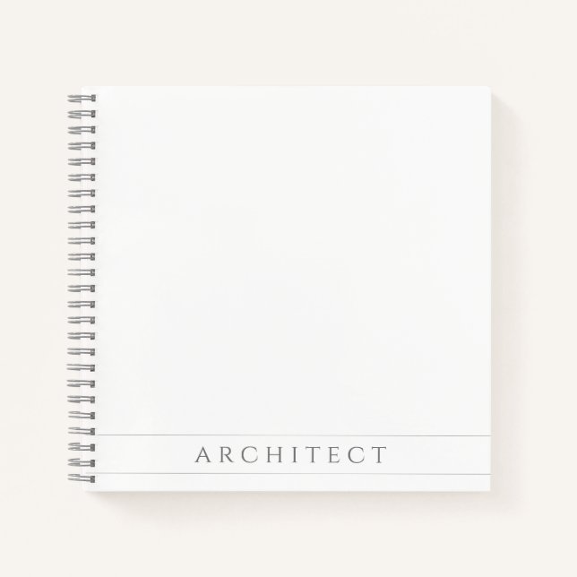 ARCHITECTE Carnet spiral Carré de 8,5 po / Gris (Devant)
