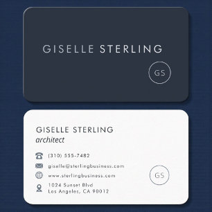Architecte Carte de Visite Bleu Marine Professionn