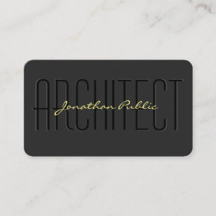 Architecte Carte de visite Script Black & Gold Lux