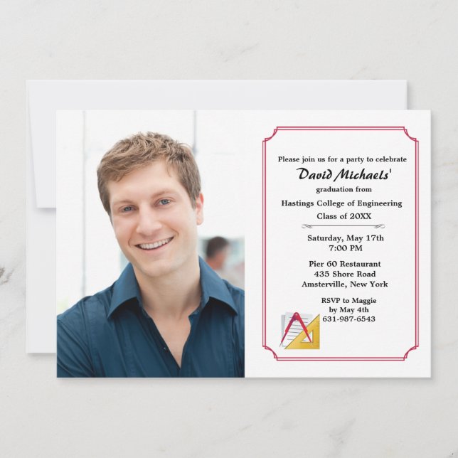 Architecte et ingénieur Invitations de diplômes de (Devant)