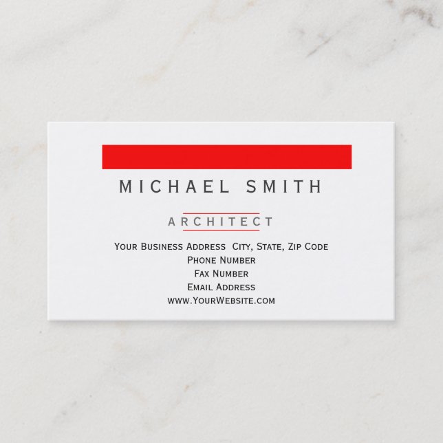 Architecte Moderne Simple Carte de visite minimal (Devant)