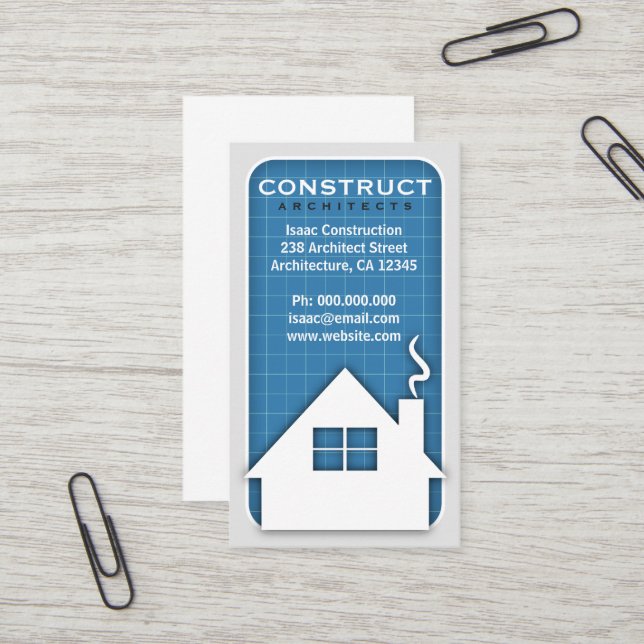 Architectes Plan directeur Cartes de visite profes (Devant/Arrière en situation)