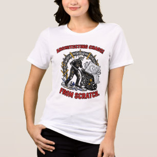 Architecting Chaos From Scratch Skeleton Blueprint Tri-Blend Shirt