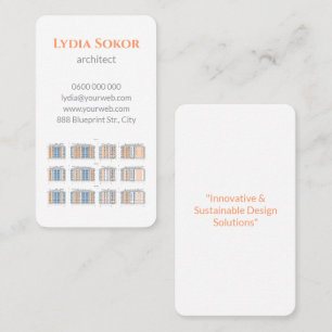 Architector Business Card with Blueprints