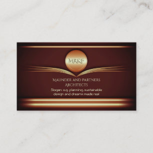Architects - Art Deco Burnished Brass Business Card
